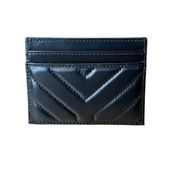 392. Saint Laurent  Calfskin Y Quilted Joan Credit Card Case - Picture 2 of 3
